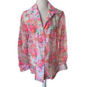 Kiyomi For Liberty House Vintage Hawaiian Blouse